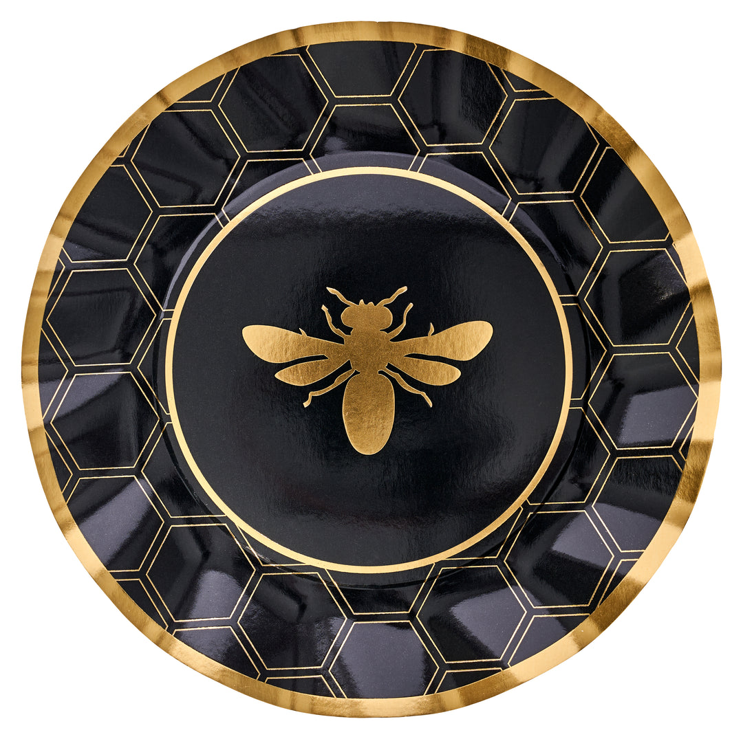 Honeybee Wavy Paper Dinner Plate/8pk