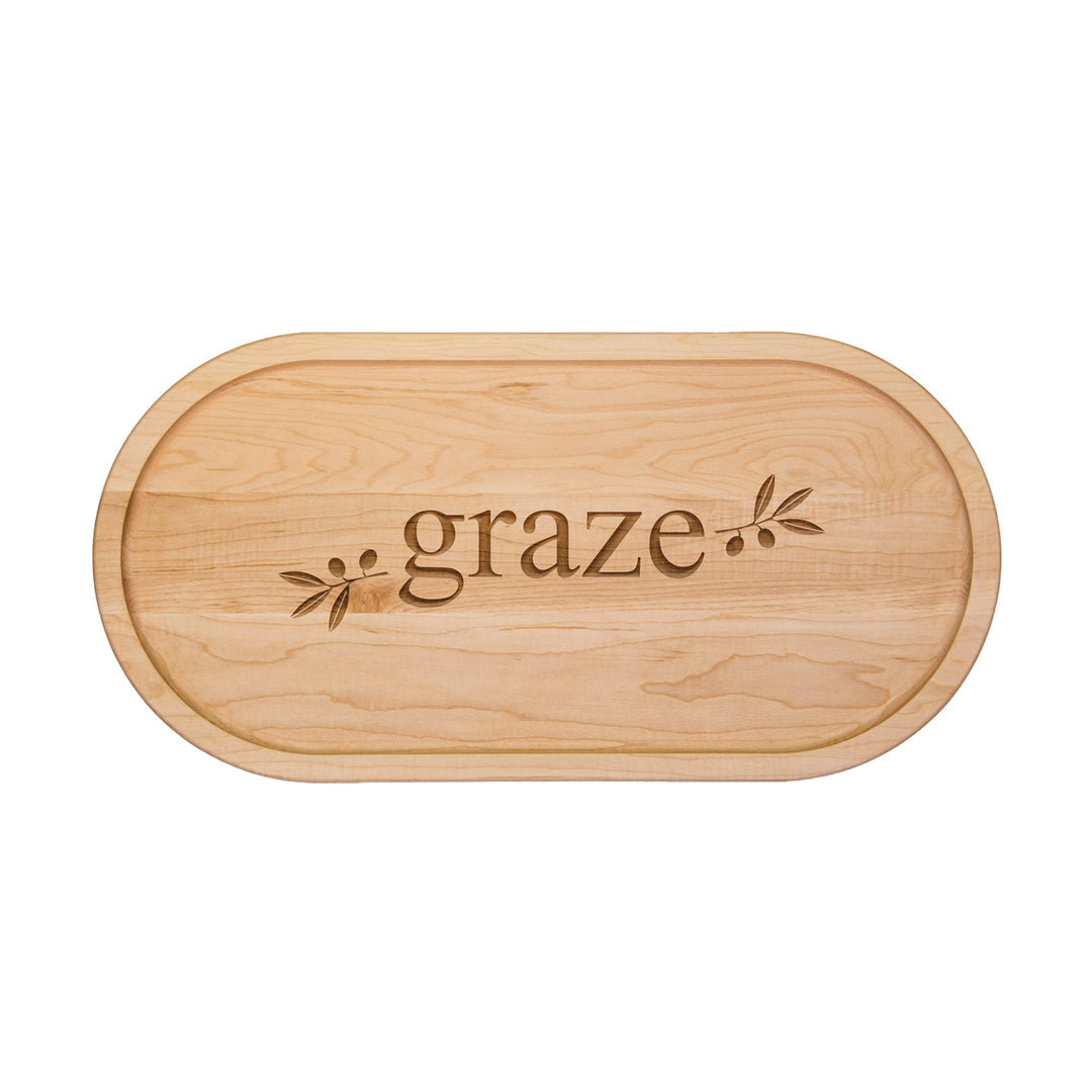 Graze - Oval Maple Wood Cutting & Cheeseboard 20 x 9"