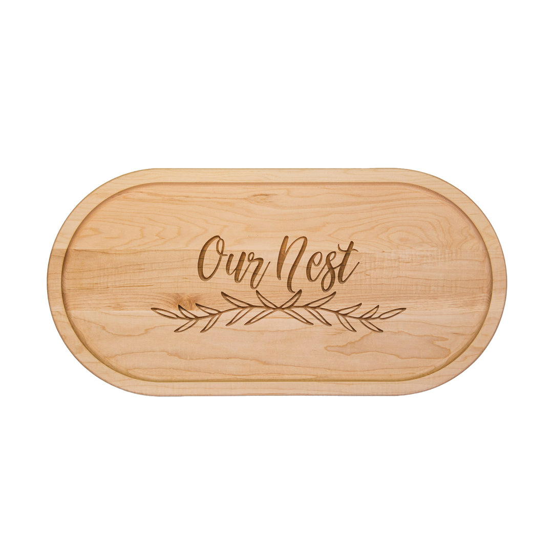 Our Nest - Oval Maple Wood Cheeseboard  20 x 9"