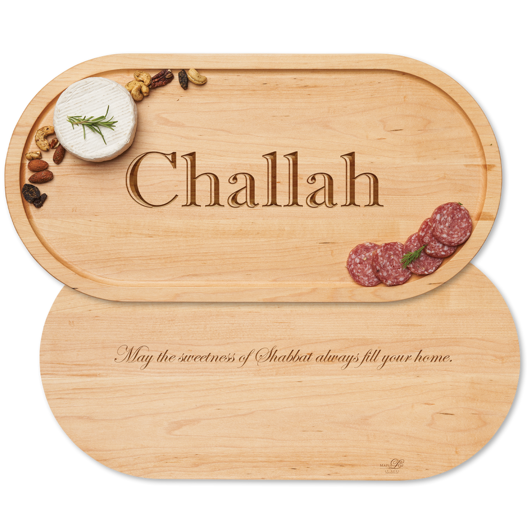Challah - Oval Maple Wood Cheeseboard  20 x 9"