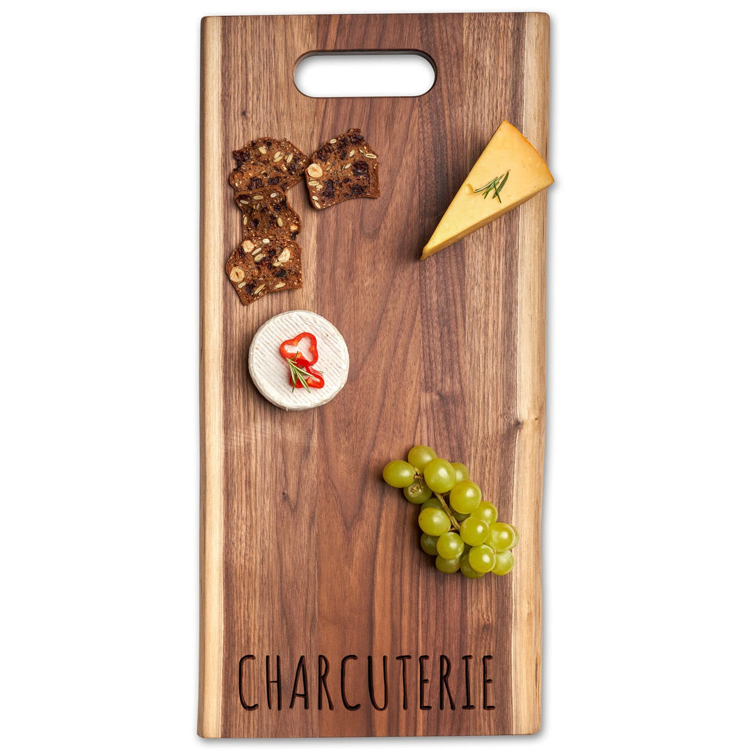 Live Edge Walnut Single Handle Charcuterie Board | Charcuterie B | 24" x 12"