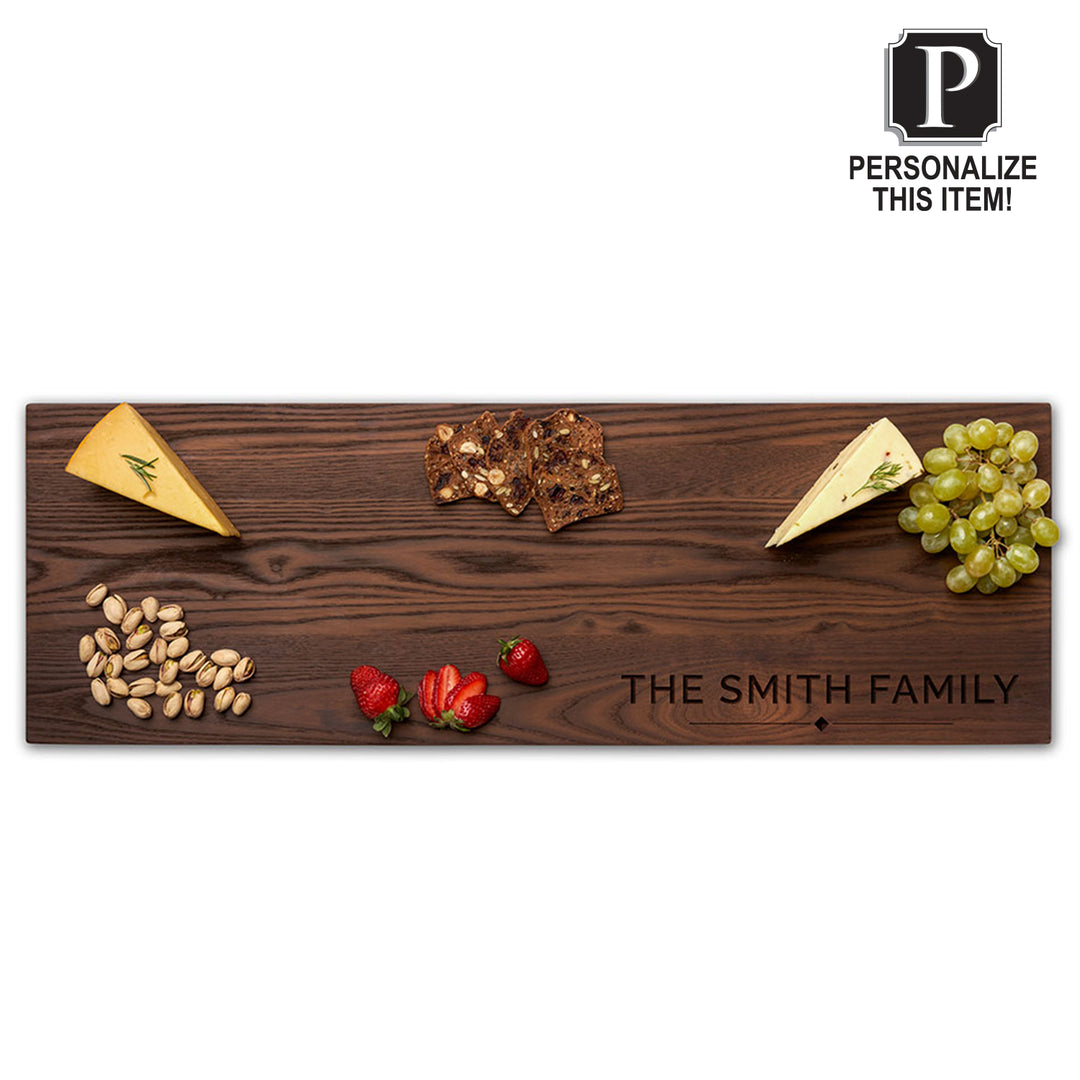 Personalized Thermal Ash Plank | The Smith Family | Cheese & Charcuterie Board 30 x 10"