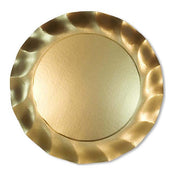 Satin Gold Wavy Paper Charger/8pk
