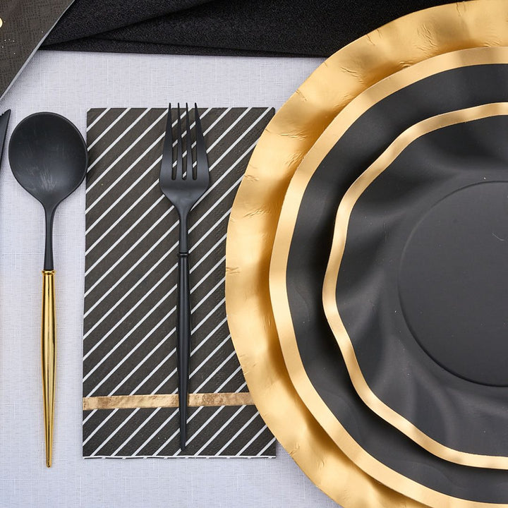 New Years Black Table Setting