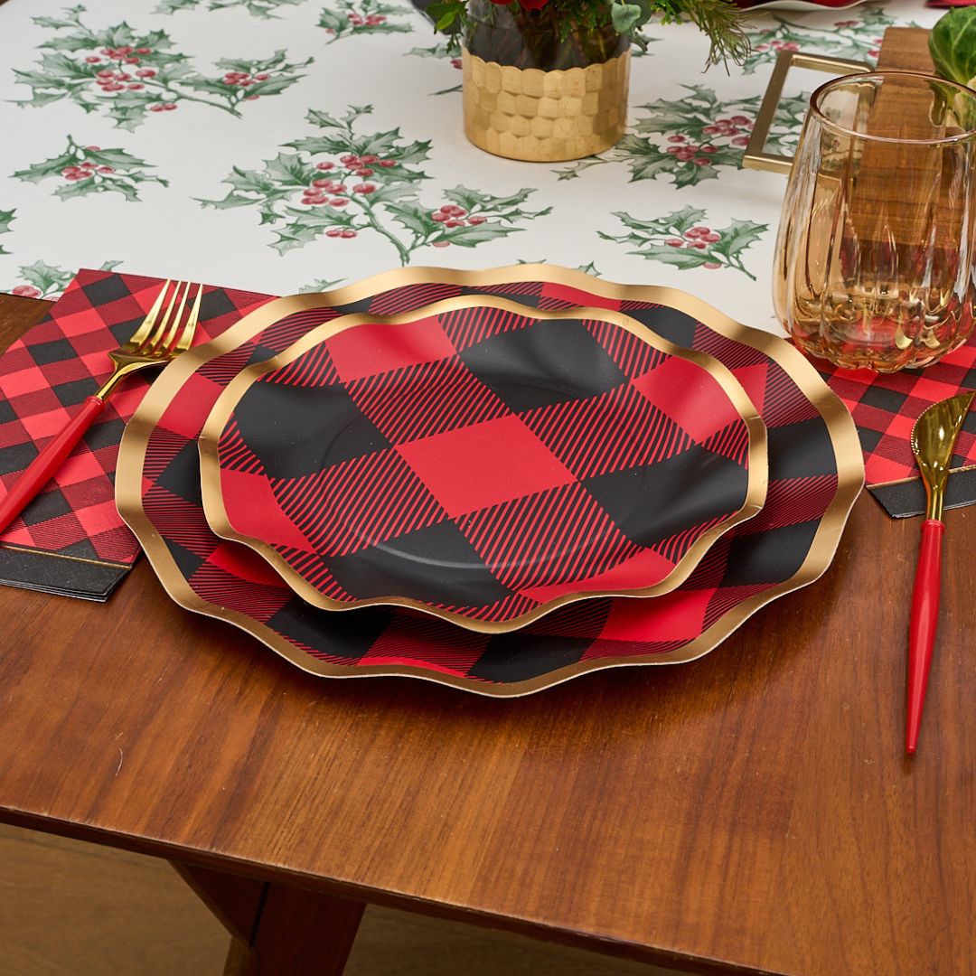 Holiday Buffalo Check Table Setting