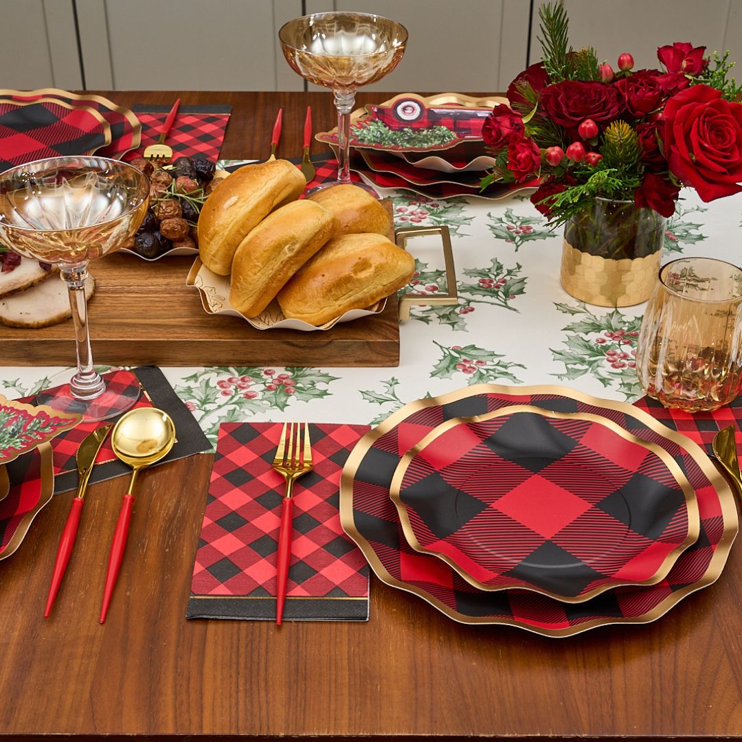 Holiday Buffalo Check Table Setting