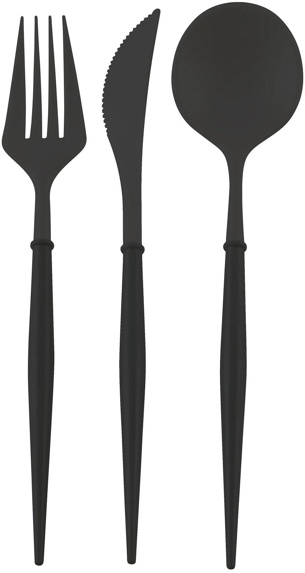 Black disposable Cutlery