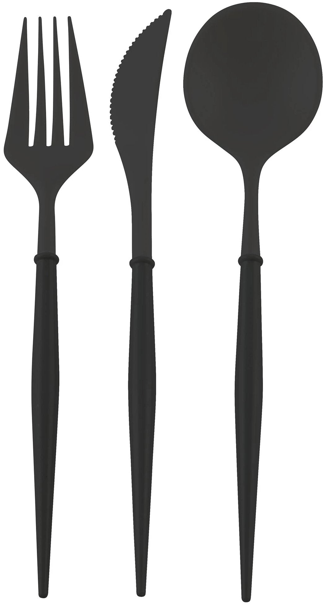 black disposable cutlery