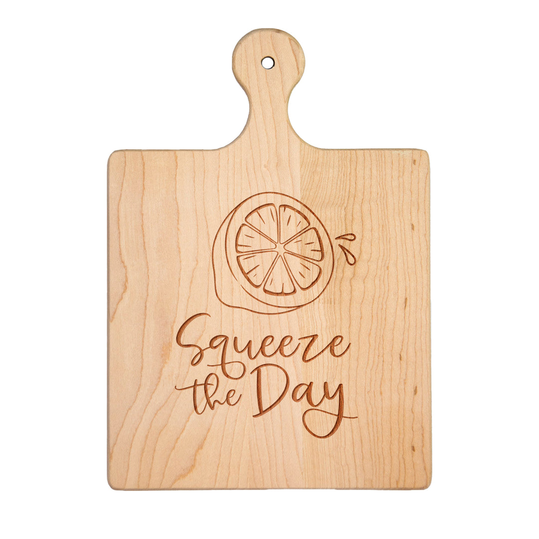 Maple Wood Cheeseboard | Squeeze The Day | 9" x 6"