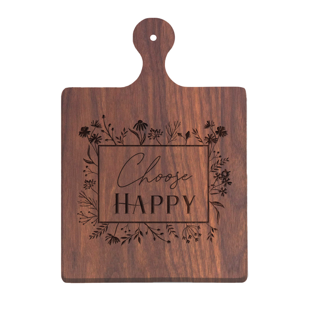 Walnut Artisan Paddle Board | Choose Happy | 9" x 6"