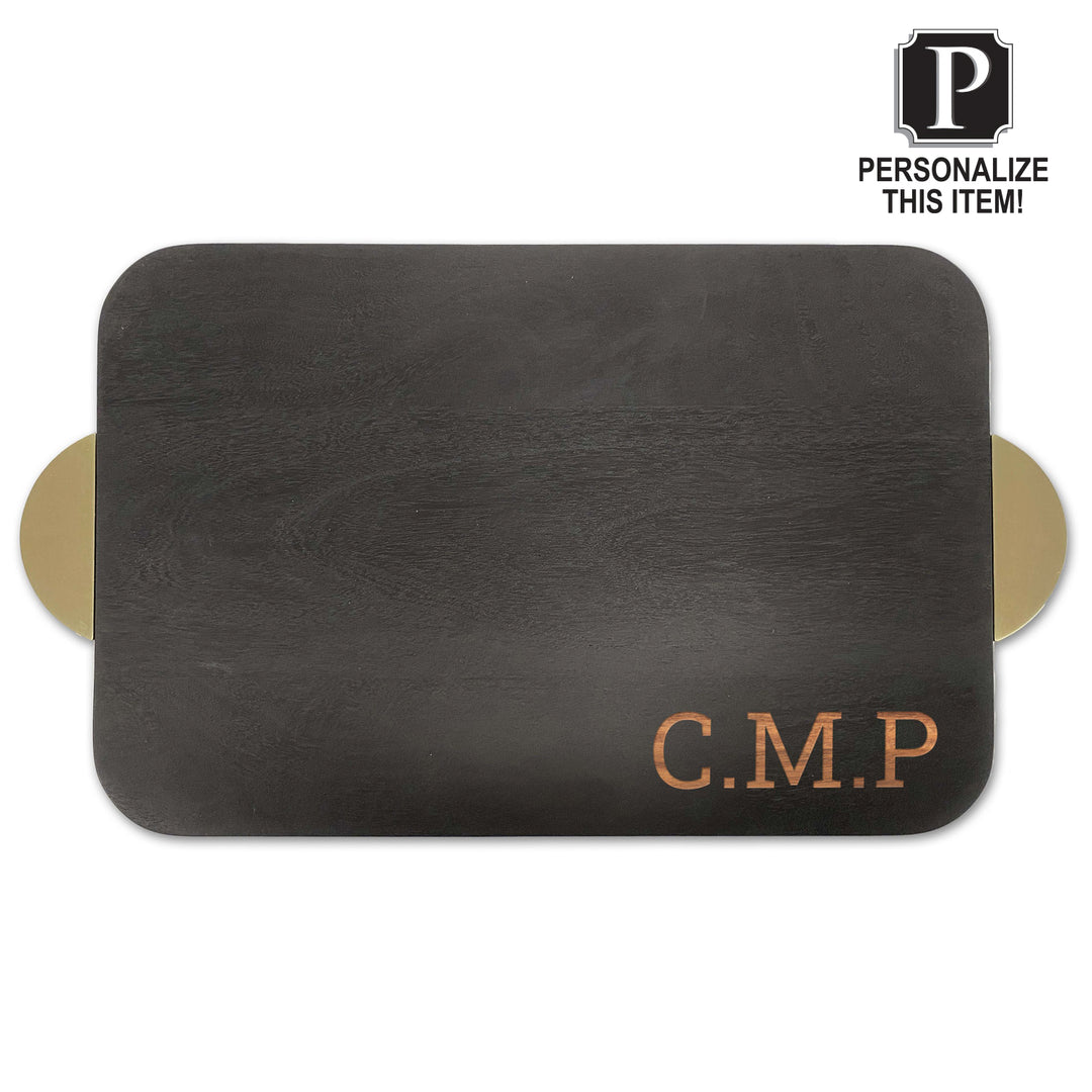 Personalized Black Acacia Wood Cutting + Cheeseboard | 18 x 12"