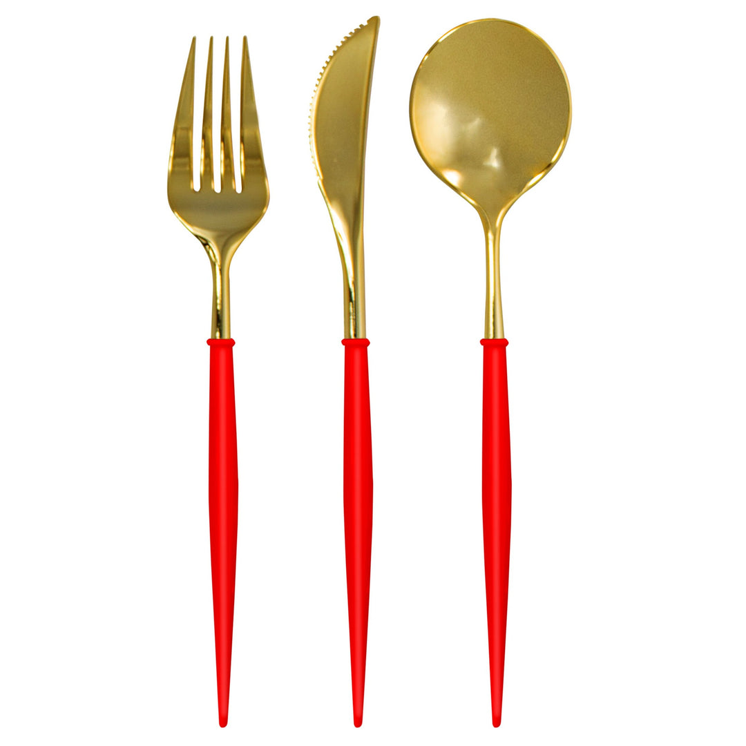 bella cutlery gold and red