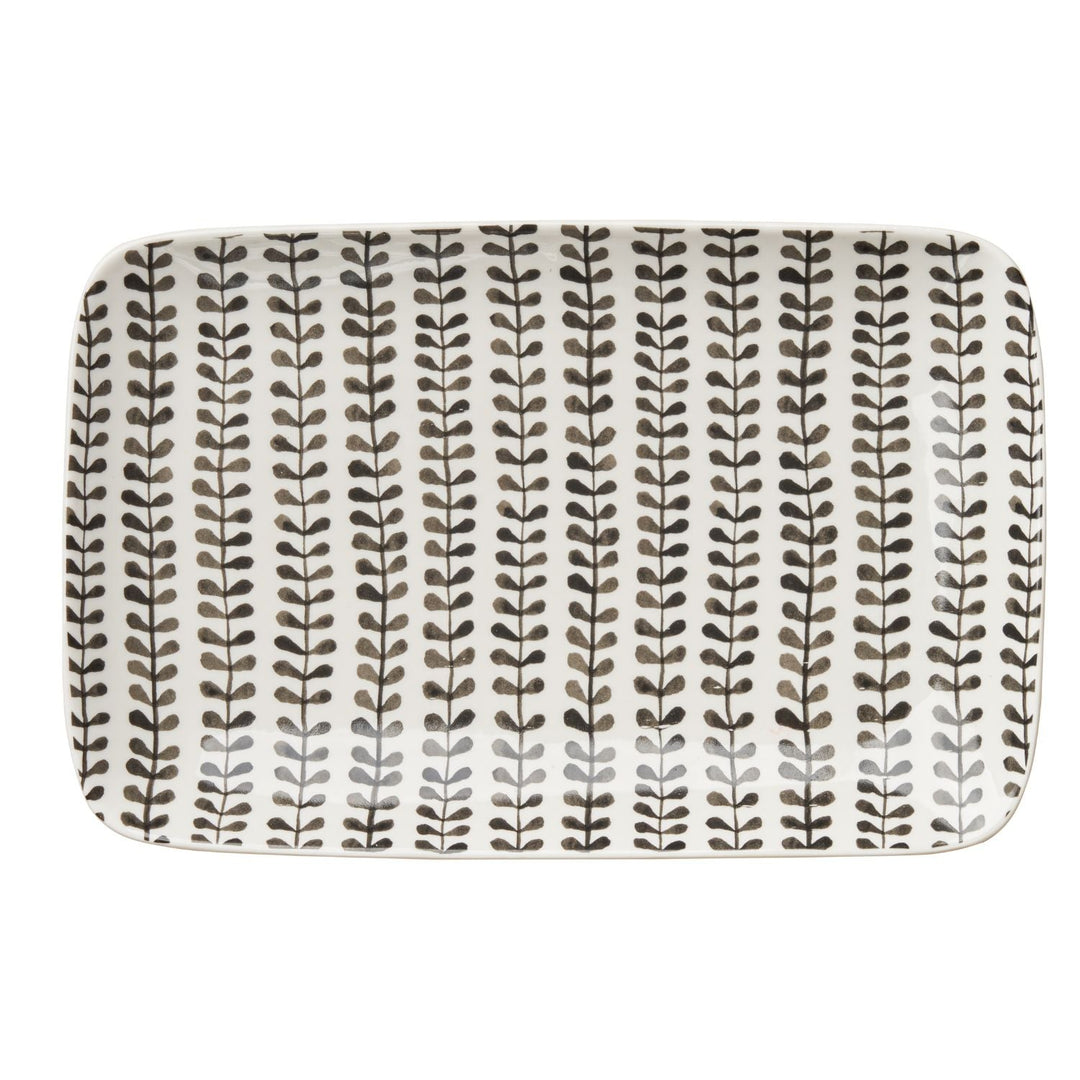 Ceramic Serving Tray | Black and White | 11.75 X 7"