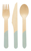 Wood Cutlery Sky Blue / 24 pkg