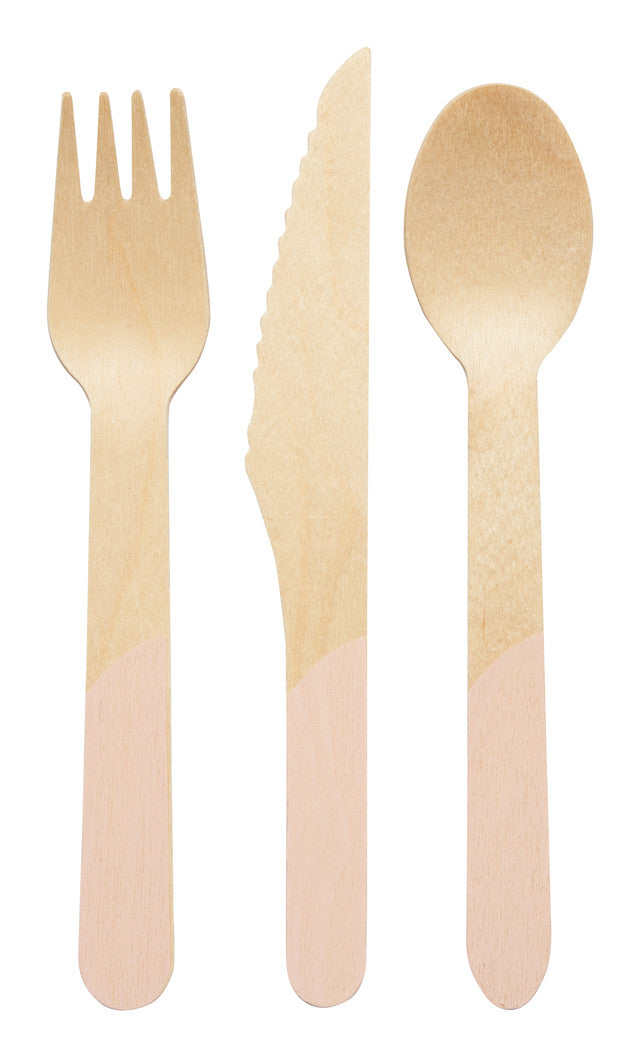 Wood Cutlery Blush/24 pkg