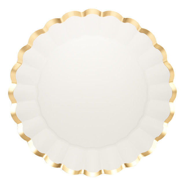 Charger Plate Gold & White/8 pkg