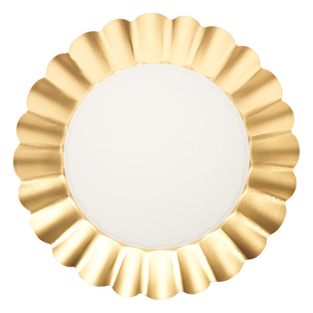 Dinner Plate Gold & White/8 pkg