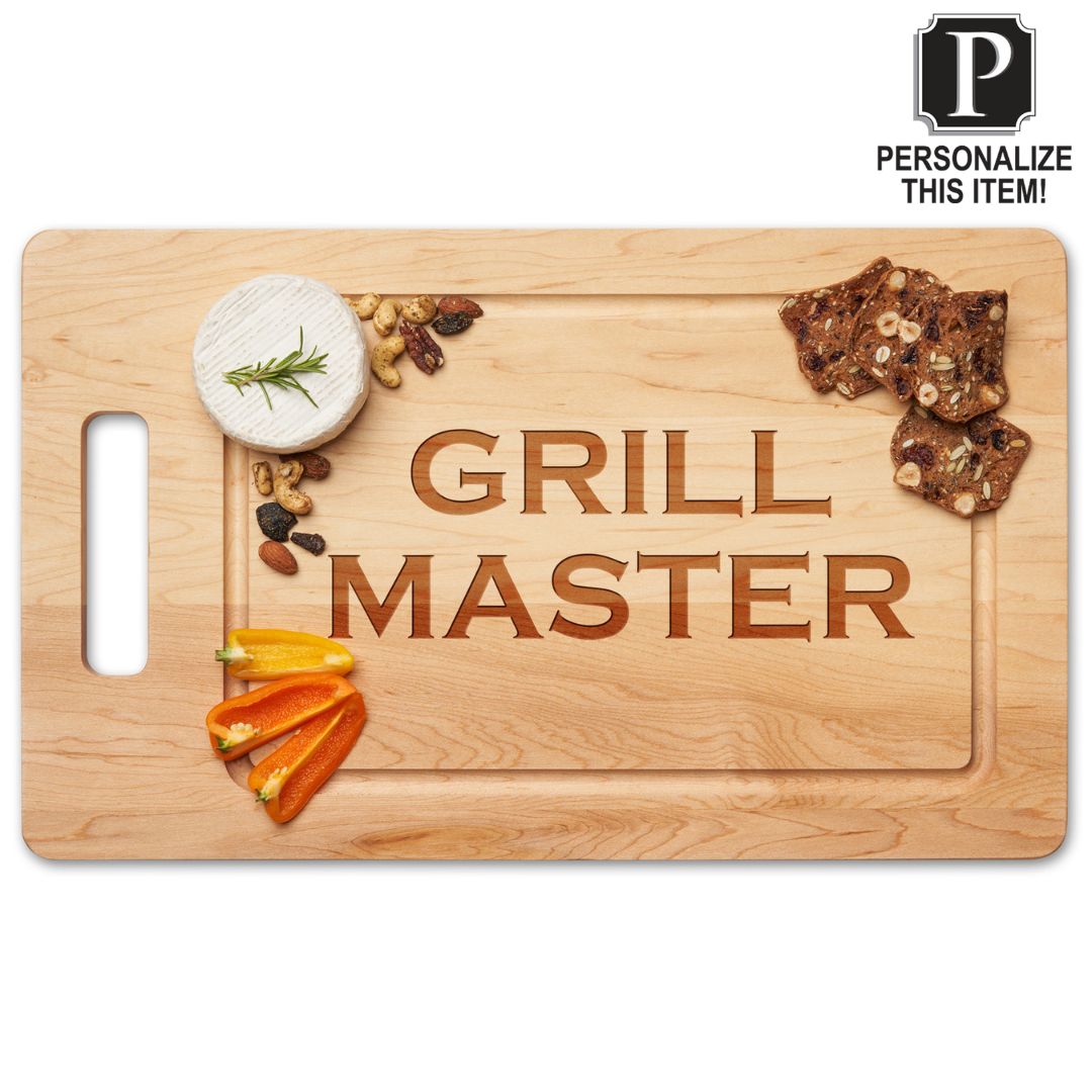 Personalized Maple Wood Cutting + Cheeseboard 20 x 12" Grill Board