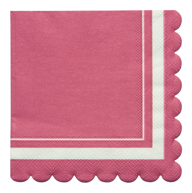 Cocktail Napkin Scalloped Edge Berry/20 pkg