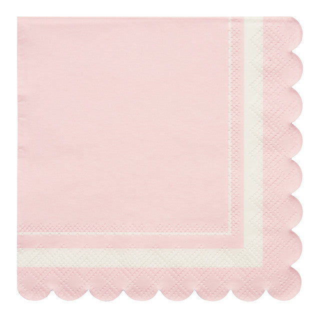 Cocktail Napkin Scalloped Edge Blush/20 pkg