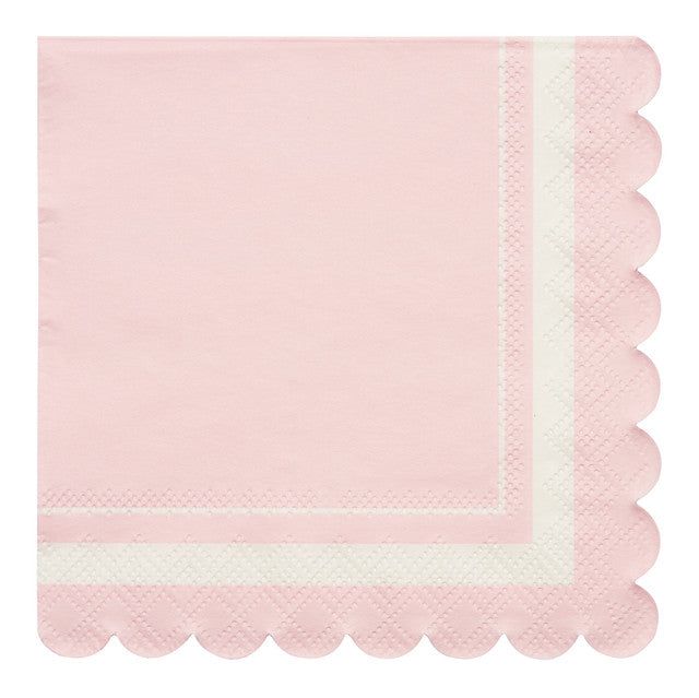 Cocktail Napkin Scalloped Edge Blush/20 pkg