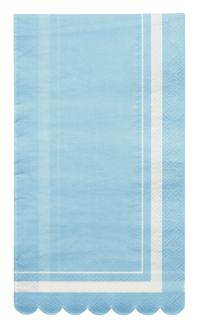 Guest Towel Scalloped Edge Sky Blue/20 pkg