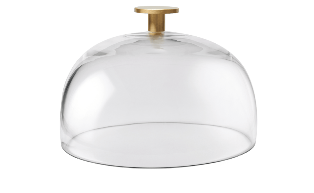 Glass Dome | 6.5 inches | Gold Round Handle