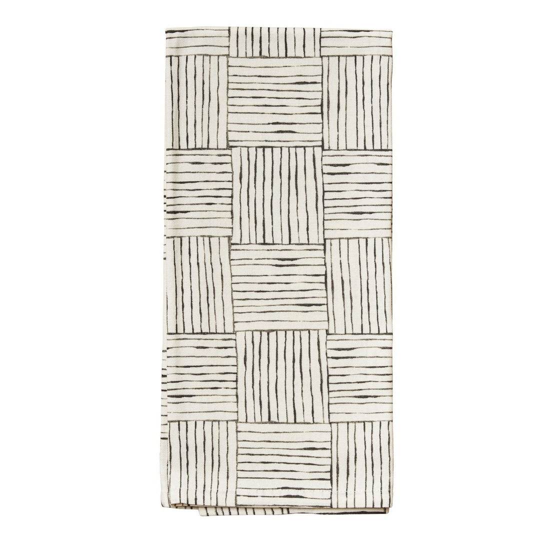 Tea Towel Black and White Boxes | 100% Cotton | 30" X 20"