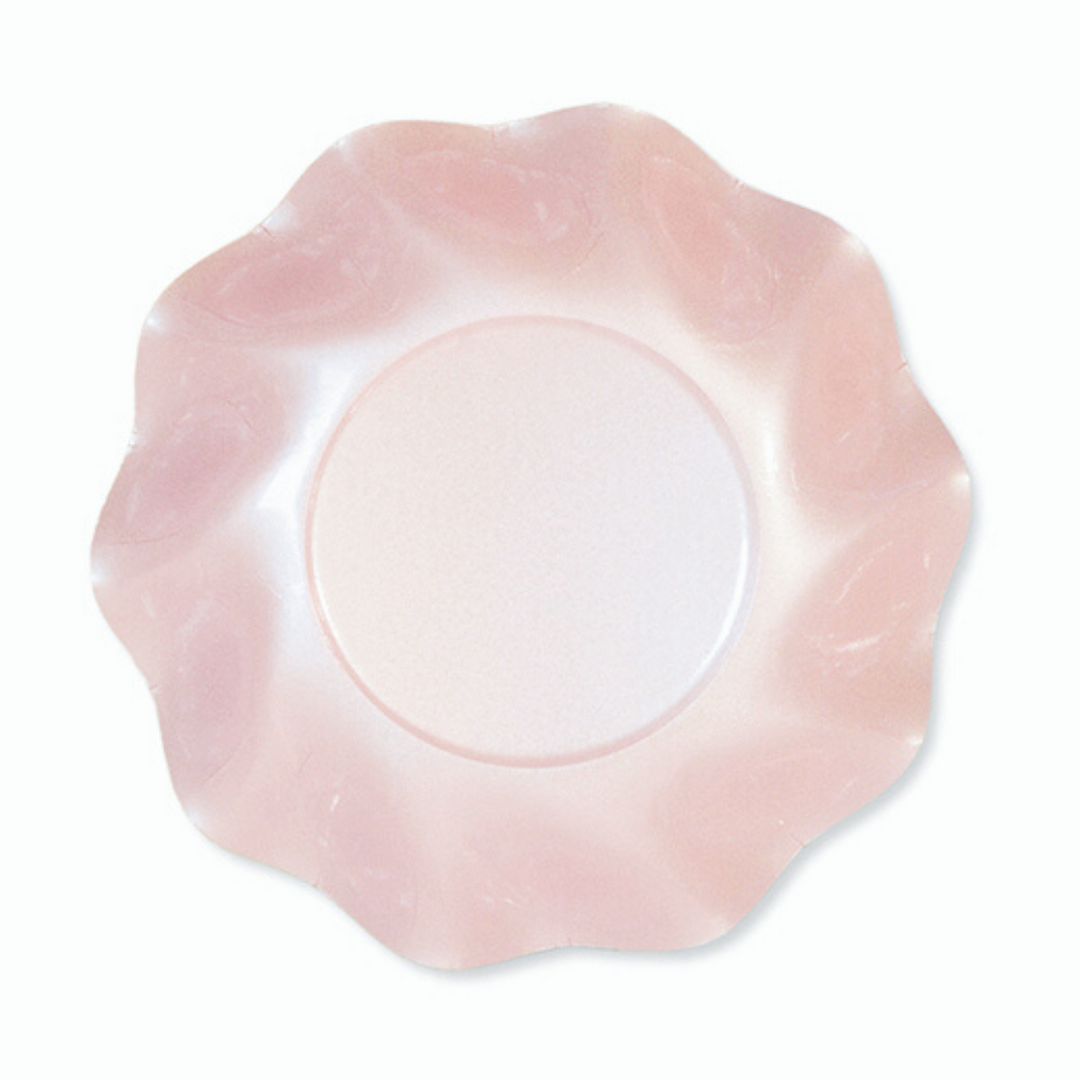 Pearly Pink Wavy Paper Appetizer/Dessert Bowl/8pk