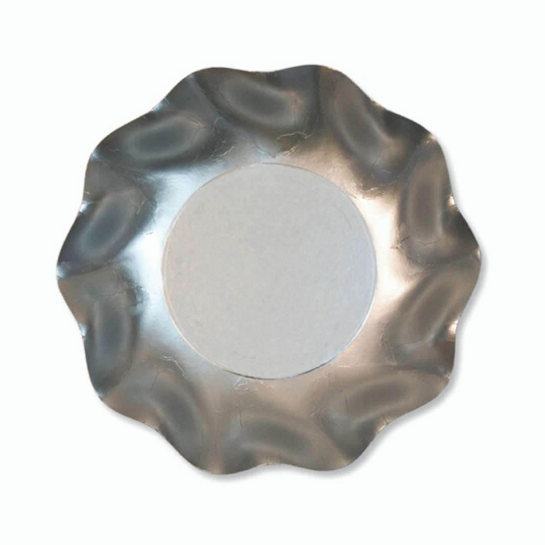 Satin Silver Wavy Appetizer/Dessert Bowl/8pk