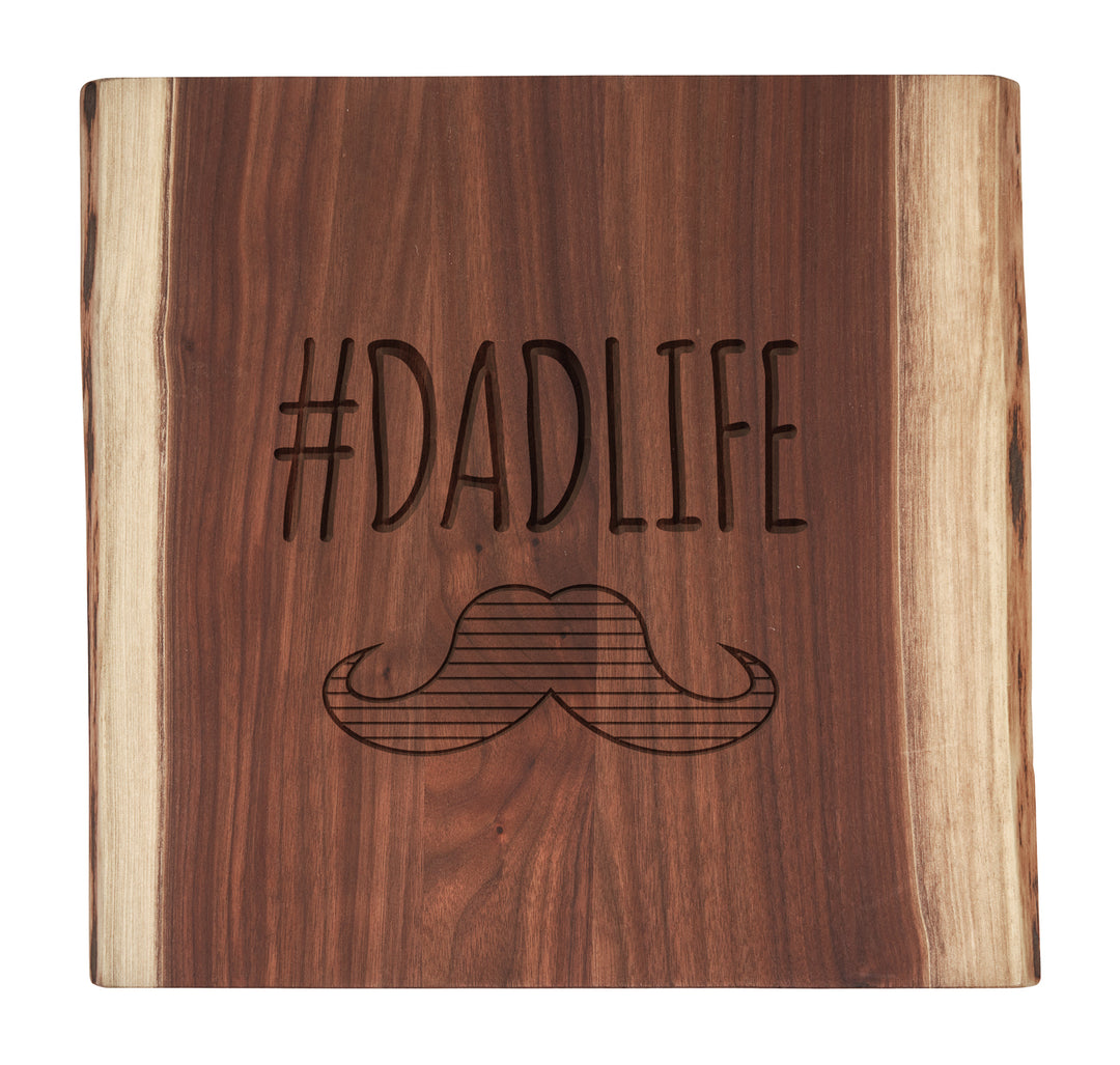 Walnut Square Live Edge Board | #DadLife | 12 x 12"
