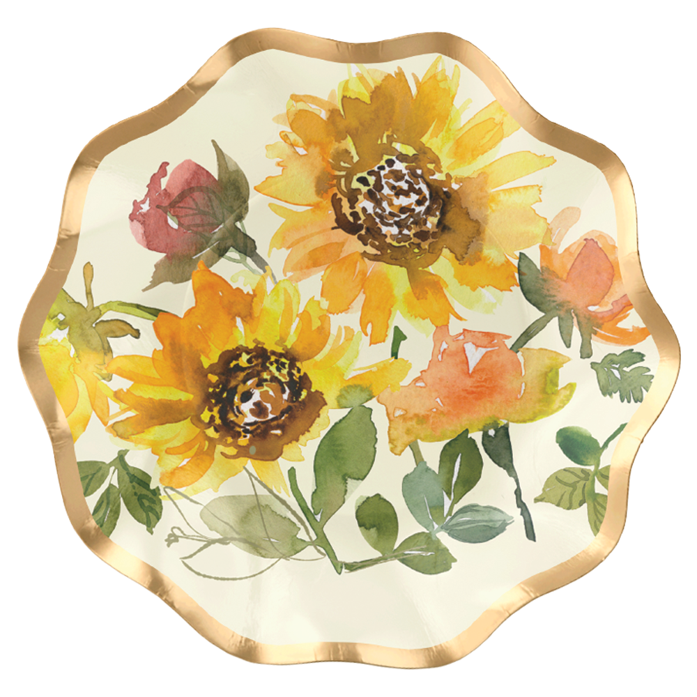 Appetizer/Dessert Bowl Sunflower Foil/8pk