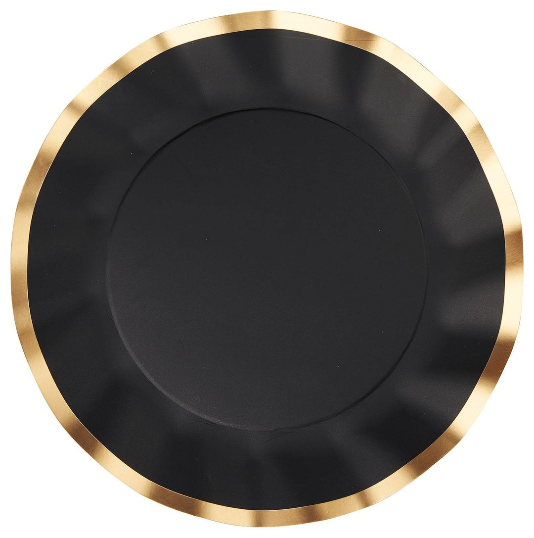 Wavy Salad Plate Everyday Black/8ct