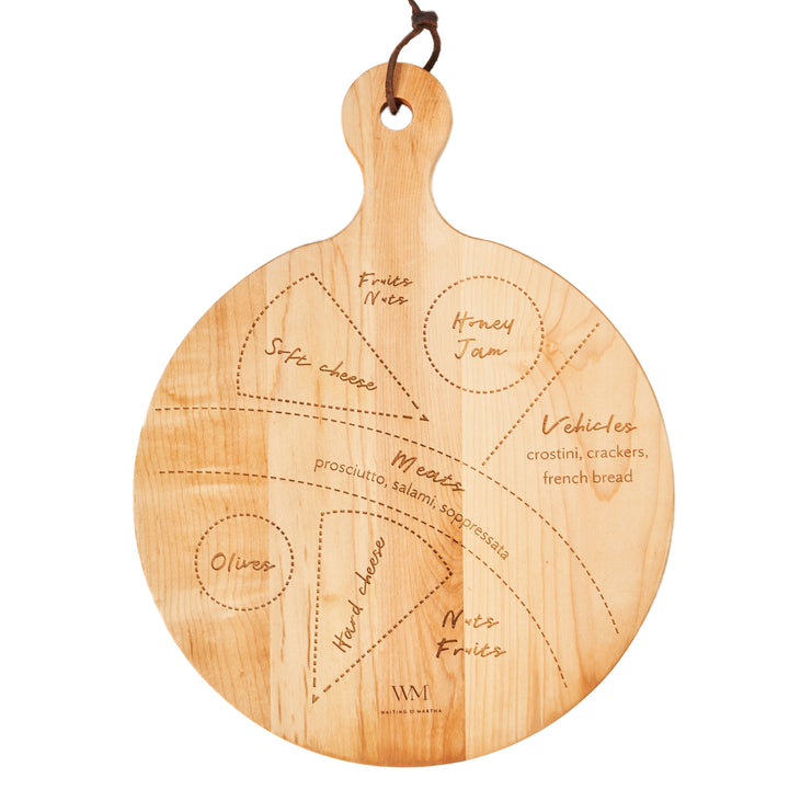 Waiting On Martha Build Your Own Cheese & Charcuterie Board 16 x 12" Maple Wood