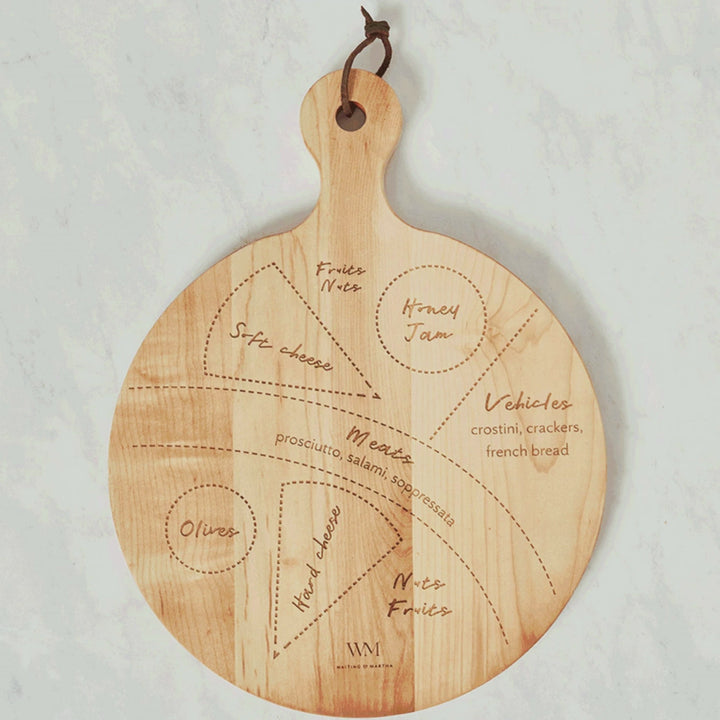 Waiting On Martha Build Your Own Cheese & Charcuterie Board 16 x 12" Maple Wood